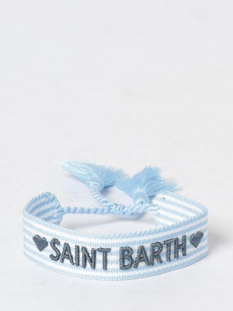 MC2 Saint Barth Bracciale da bambino a righe con logo ricamato e nappe