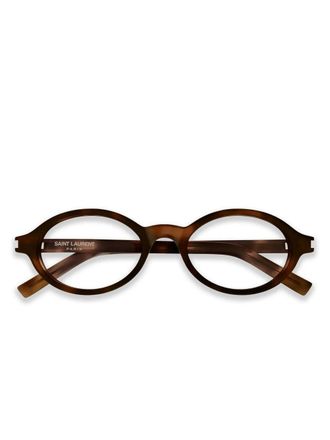 Saint Laurent Eyewear Jeanne bril met rond montuur - Bruin