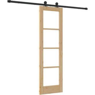 vidaXL Vidaxl - Puerta Corredera Manual Marr&oacute;n 61 X 198.5 Cm Madera Y Metal