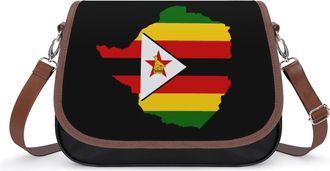 Generic Flag Map of Zimbabwe Womens Crossbody Bag Fashion Shoulder Handbags Message Tote Bag with Adjustable Strap