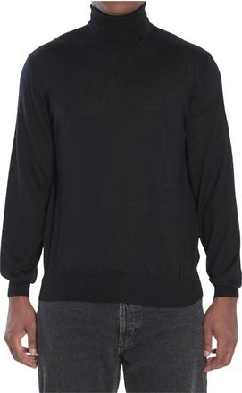 Saint Laurent Turtlenecks, male, Black, Size: XL Wool Turtleneck Sweater
