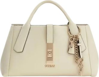 Guess Tassen, Dames, Beige, ONE Size, Katoen, Brooke High Society Satchel