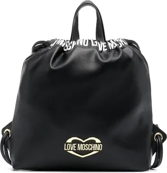 Love Moschino logo-print heart-motif tote bag - women - Calf Leather - OS - Black