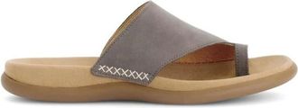 Gabor Grijze leren slipper met Best Fitting-technologie - Dames - Slippers - Bruin - 42 EU - Leer - Schoenen