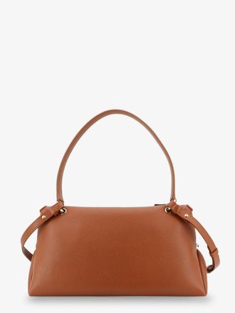 Ferragamo Womens Shoulder Bag Brown Leather