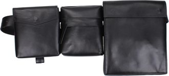 The Attico Black Leather Mens Backpack