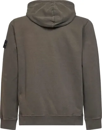 Stone Island Mens Hoodie Coal Grey Stretch Organic Cotton Brown Sweatshirts Sweater