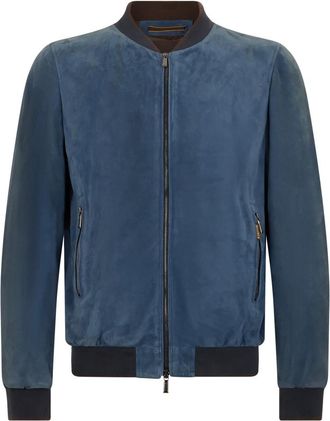 Moorer Bomber Jackets, male, Blue, Size: M Sorano Bomber Jacket