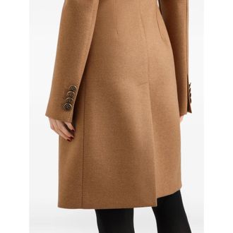 Dolce & Gabbana Double-Breasted Virgin Wool Coat - Beige