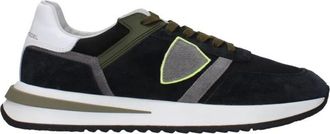 Philippe Model Sneakers, male, Blue, 8 UK, Blue Suede Leather Logo Trainers