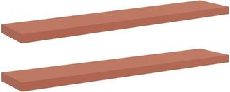 vidaXL Estante De Pared 2 Pcs Rojo 120 X 23,5 X 4 Cm Vidaxl