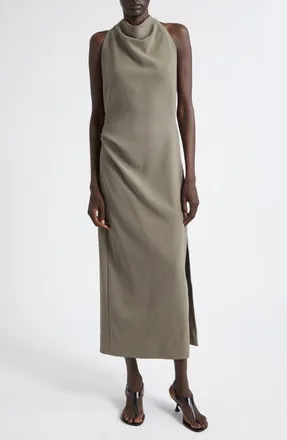 Proenza Schouler Selena Twist Back Matte Double Crepe Column Dress in Wood at Nordstrom, Size 10