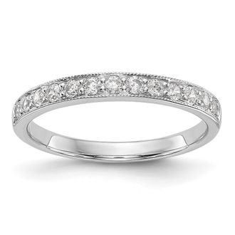 Diamond2Deal 14k White Gold Lab Grown Diamond Wedding Band Ring 0.33Ct Clarity- VS Color- G-H