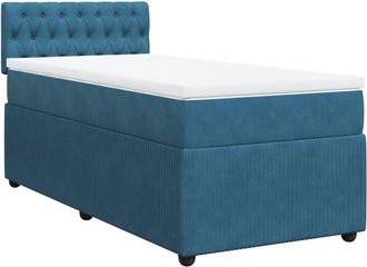 vidaXL Cama Box Spring Con Colch&oacute;n Terciopelo Azul 90x190 Cm Vidaxl