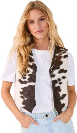 NASTY GAL Animal Cow Hide Leather Waistcoat, M, Animal