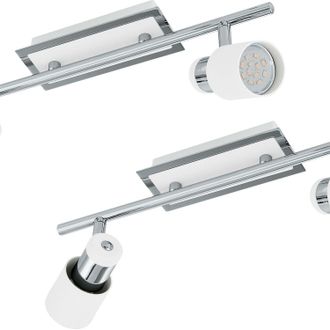 Loops 2 PACK Wall 2 Spot Light Colour Chrome Plated White Steel GU10 2x5W Included