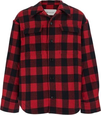 Ami Overshirt van Wol met Wijde Ruit - Heren - Zomerjassen - Veelkleurig - M - Wol - Jassen