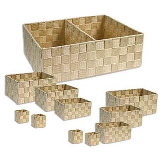 Trade Shop Trade Shop - 11 Cajas Modulares De Tela Organizador De Ba&ntilde;o Estanterias De Armarios 79155 Beige Oscuro