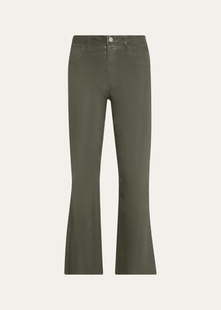 L'agence Kendra High-Rise Coated Crop Flare Jeans