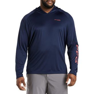 Columbia Big & Tall Terminal Tackle Hoodie in Collgt Nvy Sunst Red at Nordstrom, Size 4X Big