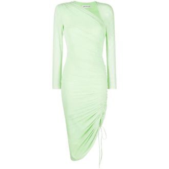Self Portrait Vestido Midi de Malla Fruncida - Dresses - Mujer - Verde - L