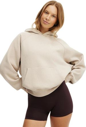 Cotton On Womens Active Plush Premium Graphic Raglan Hoodie in Sesame Marle Body Wellness at Nordstrom, Size Xx-Small