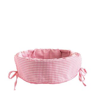 Ballard Designs Wicker Basket Liner - Pink Gingham - Ballard Designs