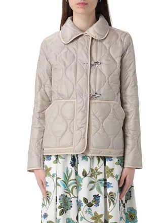 Fay Quilted Neutral Wave Stitched Toggle Jacket