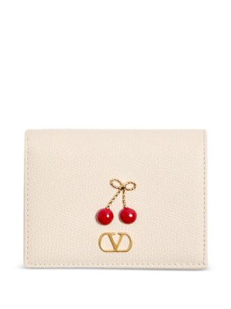 Valentino Garavani Cherryfic leren portemonnee - Beige
