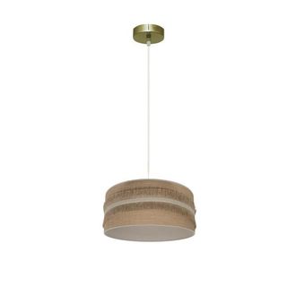 Fabrilamp Colgante Natalia 1xe27 Cuero/saco-beis Regx30x30cm