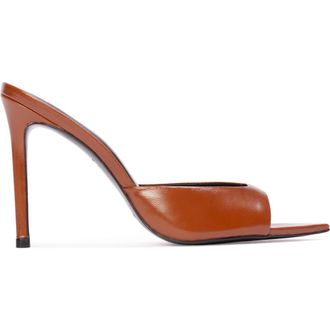 Black Suede Studio Brea Leather Mule in Cappuccino Leather at Nordstrom, Size 38.5 Eu