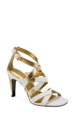 DKNY Briarrose Ankle Strap Sandal in Ivory/gold at Nordstrom, Size 7.5