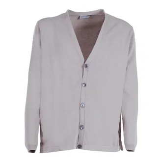 Settefili Cashmere Truien & Vesten, Heren, Grijs, L, Katoen, Cardigan M/Lunga Fondo Tubolare Con Spacchi