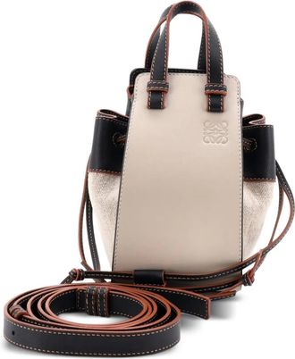 Loewe Hammock Bag Leather and Canvas Mini crossbody bag - Beige