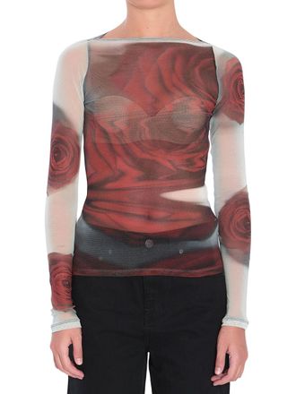 Jean Paul Gaultier Long-Sleeve Semi-Sheer Top