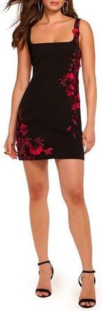 Ramy Brook Tina Floral Embellished Cocktail Minidress in Black Garden at Nordstrom Rack, Size 12