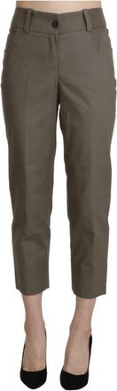Bencivenga High Waist Cropped Pants - Dames - Vrijetijds broeken - Grijs - 3XL - Katoen - Broeken