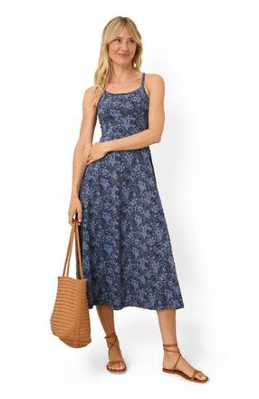 Pact Fit & Flare Midi Dress in Midnight Garden at Nordstrom, Size Medium P