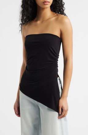 BDG Ines Asymmetric Hem Bandeau Top in Black at Nordstrom, Size X-Small