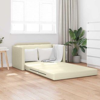 vidaXL Sof&aacute; Cama Crema 124 X 71 X 78 Cm Cuero Artificial Vidaxl