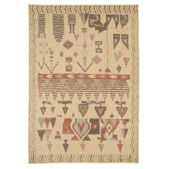 Kukoon Multicolour Aztec Washable Rug Soft Berber Living Room Carpet in Cream | Size: 280 cm x 380 cm