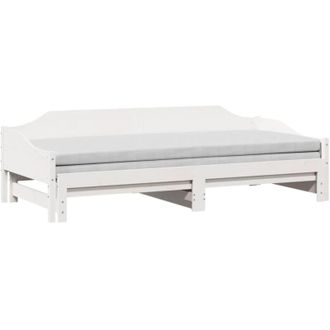 vidaXL Sof&aacute; Cama Nido Sin Colch&oacute;n Madera Maciza Blanco 90x190 Cm Vidaxl
