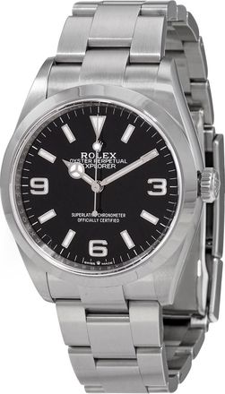 Rolex Pre-owned Rolex Explorer Automatic Chronometer Black Dial Mens Watch 124270BKASO
