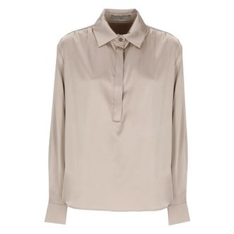 D.exterior Camicia in raso con colletto classico - - Blouses & Shirts - Donna - Beige - L