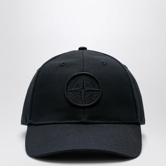 Stone Island Cappello da baseball nero con logo