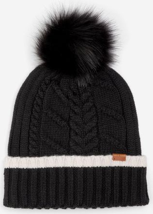 Cole Haan Womens Essential Rib Cuff Hat - Black