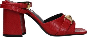 Versace Mujers Sandalias de cuero rojas