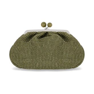Max Mara Pasticcino Fortuna Medium Clutch - female - Weekend Max Mara - Clutches - Green - ONE SIZE - Bags