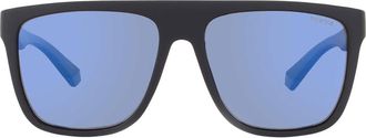 Polaroid Polarized Blue Mirror Square Mens Sunglasses PLD 2162/S 00VK/5X 56