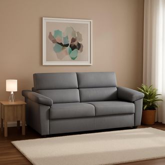 Dmora Sof&aacute; Cama 2 Plazas Contrada, Desenfundable, Con Almacenaje Made In Italy, Apertura Abatible, 205x95 Cm Gris
